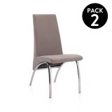 Pack 2 Sillas de Comedor, Sillas para Salón, Acabado en Tejido Marengo, Medidas: 44 cm (Ancho) x 61 cm (Largo) x 95 cm (Alto)