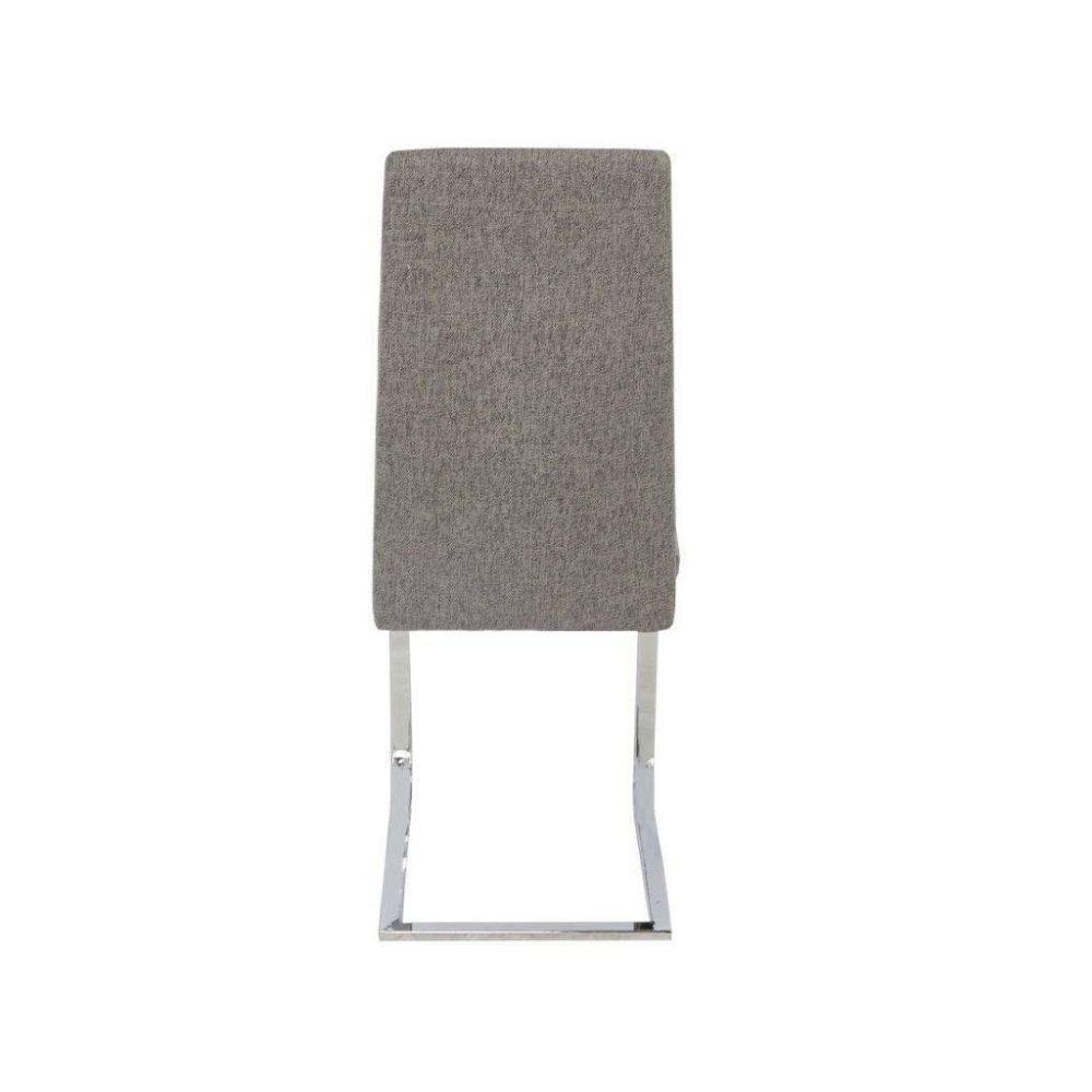Pack de 4 Sillas Tapizadas en Símil Piel Gris Oscuro