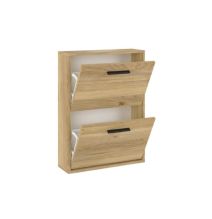 Zapatero con 2 Puertas, Mueble para Zapatos Estrecho en Color Mauvella, Medidas: 73 cm (Al) x 54 cm (Anc) x 18 cm (Fon)