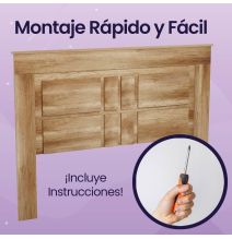 Cabecero Nórdico de 160 (Ancho) x 120 (Alto) x 3,8 (Fondo) Cm | Práctico y Elegante | Color Cañón (para Cama de 135-140 o 160)